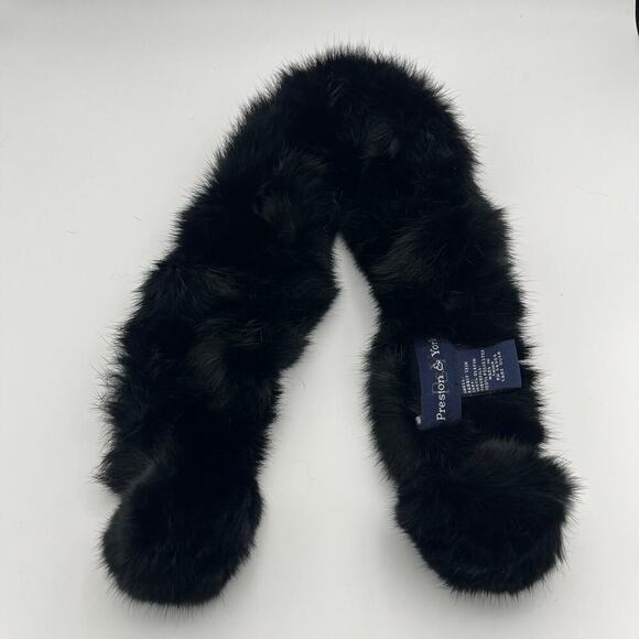 Preston & York Women's Black 100% Rabbit Fur Neck Warmer - Picture 5 of 6